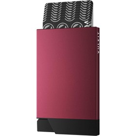 Resim Metal Kartlık, RFID Korumalı Açılır Kredi Kartı Tutucu, Minimalist ve İnce Cüzdan - Bordo 