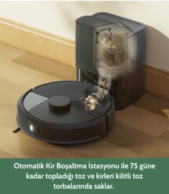 Resim iRobot Roomba 105 Combo AutoEmpty Robot Süpürge ve Paspas (Siyah) 