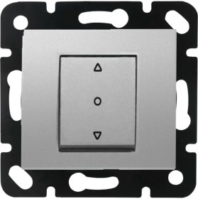 Resim Panasonic Viko Panasonic Thea Blu Tek Düğmeli Jaluzi Kumanda Anahtarı Metalik Beyaz Çerçevesiz 