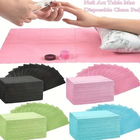 Resim 50 Adet Tek Kullanımlık Tırnak Sanatı Masa Matları - Su Geçirmez, Katlanabilir Temizlik Pedleri Pembe, Siyah, Mavi, Yeşil, Mor Renklerde | Manikür ve Pedikür için 3 Katmanlı Koruma | Çok Amaçlı Tırnak Bakım Araçları İçin Temizlik Bezleri, Dekoratif Masa Örtüsü | Su Geçirmez Kumaş 