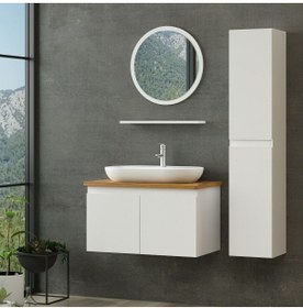 Resim Minar Nika Banyo Dolabı 85cm As2k+1ya1r+tzg+boy Beyaz 