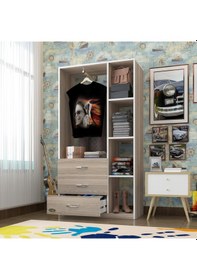 Resim Kenzlife giysi dolabı ökkeş 175*90*40 crd gardırop 3 çekmeceli 