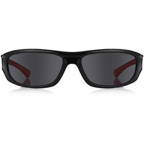 Resim Kinary Bisiklet Güneş Gözlüğü Siyah Parlak Çerçeve Kırmızı Sap Siyah Cam 3007 