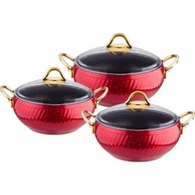 Resim Ipekler Home Özkent Hira Granit 6 Parça Güveç Set Kırmızı 