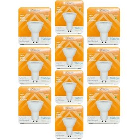 Resim 10 Adet Osaka 7w Yeşil Işık Gu10 Duylu Kalın Duy Led Çanak Ampul 