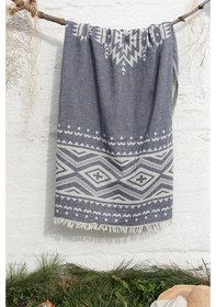 Resim Baveno Pamuklu 90 x 180 Peştemal Plaj Havlusu Etnik Desen Jakarlı 