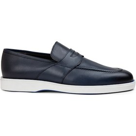 Resim Deery Hakiki Deri Mavi Erkek Loafer Ayakkabı - 01960mmvıc01 Mavi 