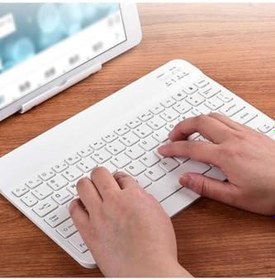 Resim Hometech Alfa 7lm 7" Uyumlu Bleutooth Tablet Klavyesi Mini Slim Şarjlı Kablosuz Klavye 