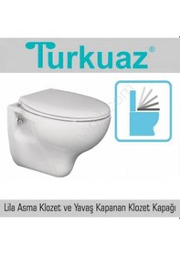 Resim Turkuaz Lila Asma Klozet ve Kapak Normal 