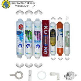 Resim Pemax Water Solutions Kapalı Kasa Su Arıtma Uygun Sertifikalı 7'li Orijinal LG Kuno Mebran purefer-Mineral-B12 Set 
