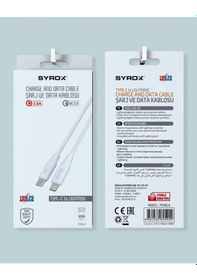 Resim Syrox 3.0A Type-C To Lightning Şarj & Data Kablo Pd18Lk Syrox Pd18Lk 