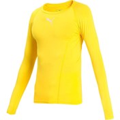 Resim Puma Liga Baselayer Tee Ls Erkek Futbol Antrenman Tişörtü 65592006 Sarı 