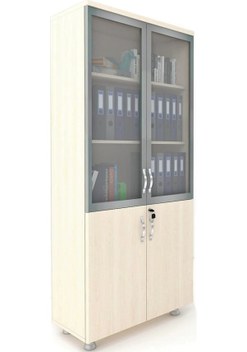 Modüler Dünyası 2 Cam Kapaklı Kilitli Dosya Dolabı Akça 80X38X188 Akçaağaç