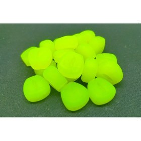 Resim 12 Mm Fluo Yüzen Silikon Yeşil Mısır Yapay Yem 20 Adet 
