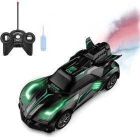 Resim Gokidy Rc Spray Uzaktan Kumandalı Şarjlı Duman Atan Oyuncak Araba 18 Cm Siyah Led Işıklı 