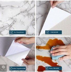 Resim Trendpoint 60Cmx100Cm Mermer Desen Mutfak Banyo Dolap Tezgah Üstü 