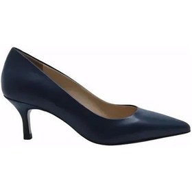 Resim Poletto Hakiki Deri Lacıvert Ayakkabı Stiletto 9841 35-1223 Lacivert 