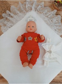 Resim Tomuycuk Dantelli Özel Taçlı Bebek Kundağı Unisex Bebek Dış Kundak Battaniyesi Hastane Çıkışı Hediyelik 