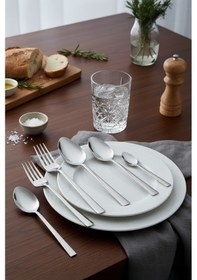 Resim Gökdil Asrin Gold Touch 60 Parça 18/10 1. Sınıf Çelik Çatal Kaşık Bıçak Seti Paslanmaz, Şık Ve Dayanıklı gümüş 