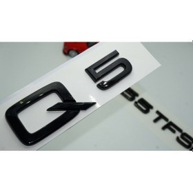 Resim Audi Q5 55 TFSi Parlak Siyah ABS 3M 3D Bagaj Yazı Logo Ür 
