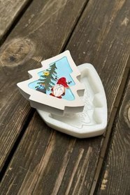 Resim Rufus Concept 2D Çam Noel Baba Desenli Silikon Mum Kalıbı 