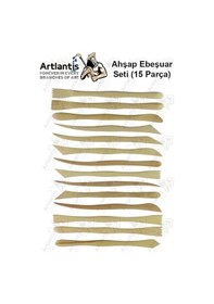 Resim Ebeşuar Seti 15 Li 20 Cm 1 Paket Ahşap Modelaj Modelleme Aletleri Seramik Kil Ve Heykel Modelaj Kalemi 