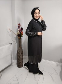 Resim AYSUN AYDEMİR Ince Deri Detay 2 Li Tesettür Eşofman Takımı 