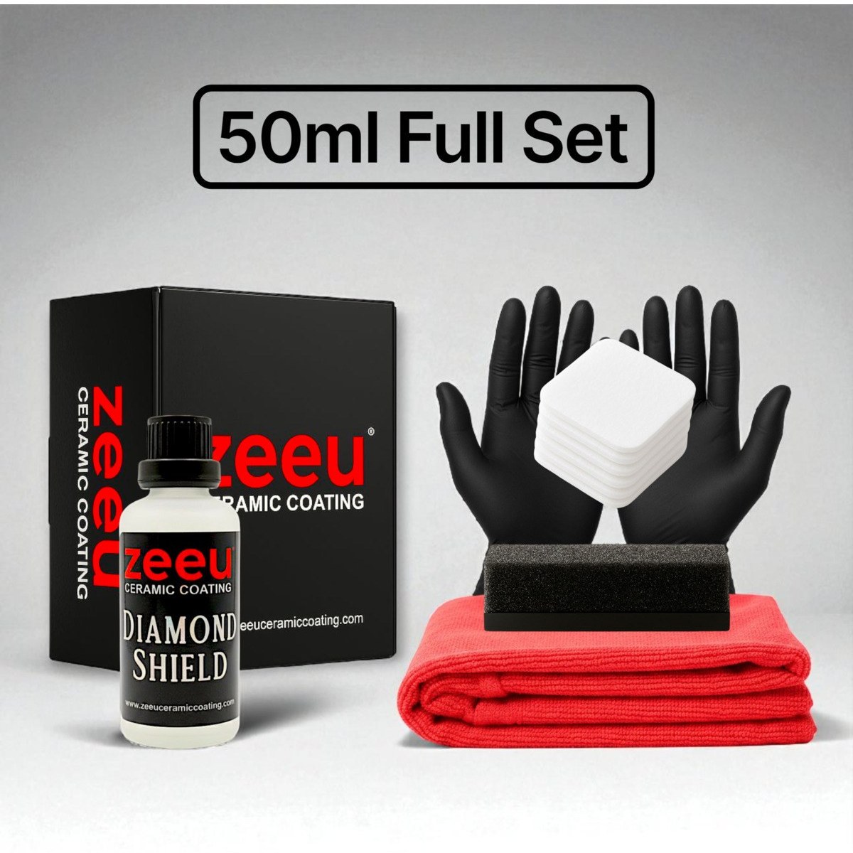ZEEU CERAMIC COATING DIAMOND SHIELD Seramik Kaplama 50ml Full Set Su ...