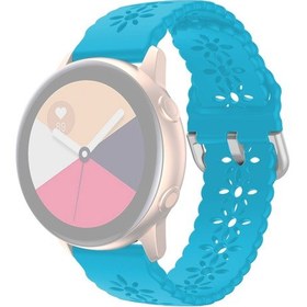 Resim 22mm Delikli-out Erik Çiçeği Yumuşak Silikon Saat Kayışı Samsung Galaxy Uyumlu Watch3 45mm/huawei Watch Gt 3 Pro 46mm/garmin Venu 2 