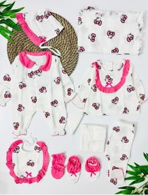 Resim Bahrain Bears Organik Müslin 10 Parça Yenidoğan Set - Beyaz Beyaz 