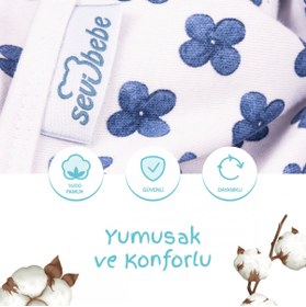Resim Sevi Bebe Interlok Bebe Kundak Mavi Çiçek 