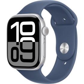 Resim Apple Watch Series 10 Gps 46MM Silver Aluminium Case With Denim Sport Band - M/l 