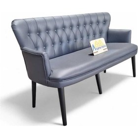 Resim Ahşap Ayaklı Kollu Antrasit Gri Deri Ofis Koltuğu Büro Koltuğu Ofis Bekleme Koltuğu 1 Adet Üçlü Gri 