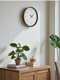 Resim 36 Cm Kahverengi Sade Dekoratif Duvar Saati Açık 