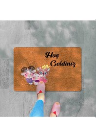 Resim Dijital Baskılı Kapı Önü Paspas Hoşgeldiniz Çok Amaçlı Iç Ve Dış Kapı Paspası Gümüş 