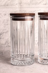 Resim Mira 2'li Ahşap Vakumlu Kapaklı Cam Saklama Kabı 450 Ml 2 Adet Ahşap 