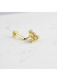 Resim Glorria Altın Piramit Tragus Piercing Altın 