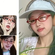 Resim Küçük Oval Gradyan Yeşil Gözlük, Kadınlar için Anime İlhamlı Moda Gözlüğü, Güçsüz, Rönesans Tarzı Vintage Stil PC Çerçeve ile 