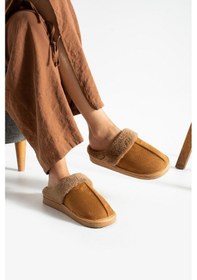 Resim Unisex Peluşlu Ev Terliği Taba 