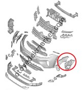 Resim Citroen C5 Aircross (2022-2025) Ön Tampon Sol Bağlantı Braketi (Orijinal) 