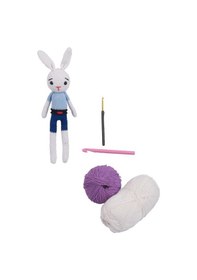 Resim Amigurumi Organik Oyuncak-uyku Arkadaşı Tavşan-örme Mavi Tavşan 