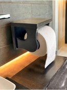 Resim NOBLERAVEN DESIGN Ahşap Tuvalet Kağıtlığı, Antrasit 