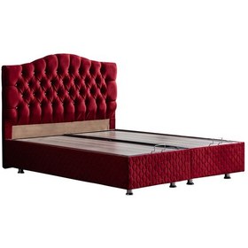 Resim Setaymobilya Baza, Zümrüt Bordo Çift Kişilik Baza + Başlık Seti, Setay Mobilya 