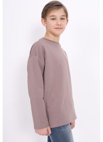 Resim Toontoy Kids Toontoy Erkek Çocuk Hey You Look Baskılı Sweatshirt Acı Kahverengi 