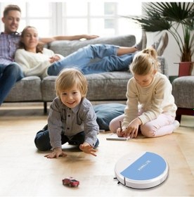 Resim Aitong Akıllı Oyuncak Robot Süpürge - Otomatik Ev Temizleyici Mavi Mavi 