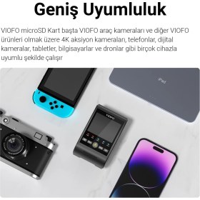 Resim Viofo High Endurance 512GB Class 10 A2 V30 100MB/S Okuma 90MB/S Yazma Micro Sd Hafıza Kartı 