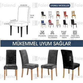 Resim Mandaş 6lı Set Jakarlı Lastikli Sandalye Kılıfı-şal Desen Kahve Kahve 