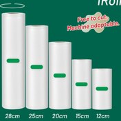 Resim Rulo başına 3 metre vakum mühürleme torbaları - dayanıklı, yırtılmaz, kesmesi kolay, sous vide pişirme, yemek hazırlama, sığır eti saklama vb. için uygun, temel mutfak kapama gereci - PE+PA malzeme, yeşil göstergeli beyaz, gıda vakumlu ambalaj çantası 