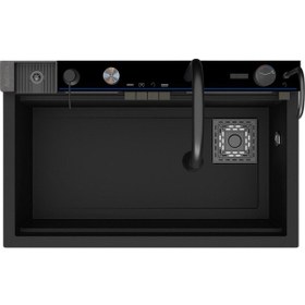 Resim Real Stone Victoria Granit Akıllı Eviye Seti 75.5 x 47 CM Siyah 