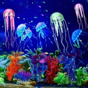 Resim 1 adet Luminous Jellyfish Akvaryum Dekoru - Glowing Yapay Balık Tankı Dekorasyonu, Renkli Koral ve Deniz Hayatı ile, Plastik Malzeme ile Canlı Ev Dekoru, Akvaryum Dekorasyonları, Akvaryum Dekorasyonu, Okyanus Temalı Tasarım, Gerçekçi Tasarım 